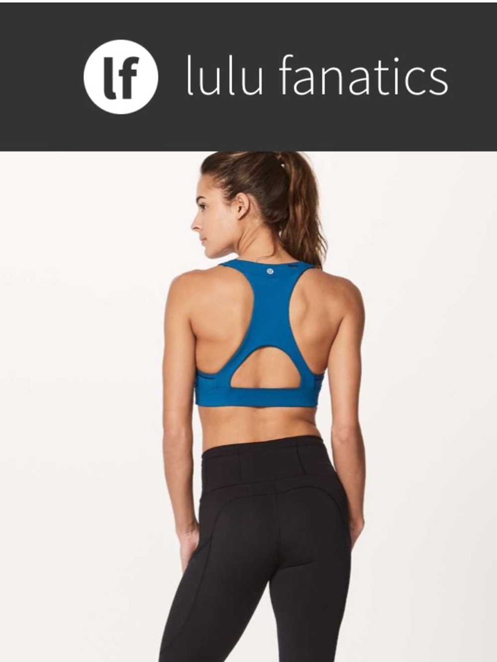 Lululemon Pace Perfect Sports Bra Storage Sz 6 B C Whirlpool Blue Jaded